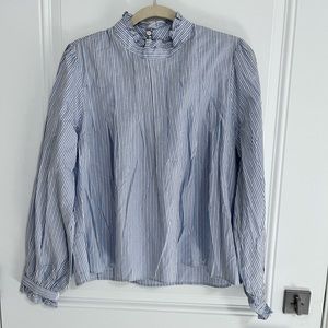 Zara Women’s Petal Collar Striped Shirt - Size L